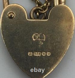 Hallmarked 9ct gold bracelet & seven charms. Weight approx. 32.5g