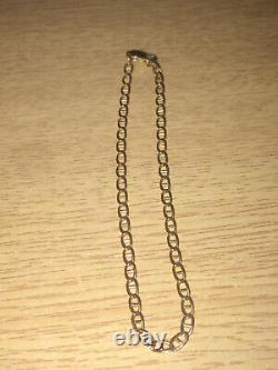 Hallmarked Vintage 9ct Rose Gold Anchor / Mariner Link Bracelet