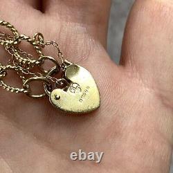 Heart Padlock Twist Rope Chain Bracelet 9ct 9k Yellow Gold 7.5