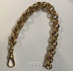 Heavy 11mm 9ct Gold Plated 925 Sterling Silver Mens Belcher Bracelet