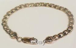 Heavy 13.95g Solid 9ct Yellow Gold Mens/ladies Diamond Cut Curb Link Bracelet