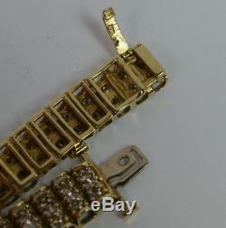 Heavy 1.50ct Diamond 9ct Gold 7 Long Bracelet p1806