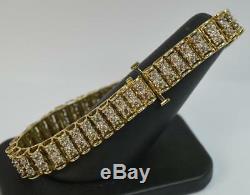 Heavy 1.50ct Diamond 9ct Gold 7 Long Bracelet p1806