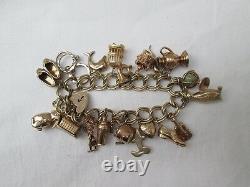 Heavy 9ct Gold Charm Bracelet