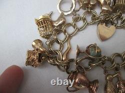 Heavy 9ct Gold Charm Bracelet