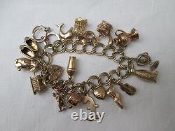 Heavy 9ct Gold Charm Bracelet