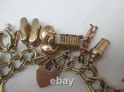 Heavy 9ct Gold Charm Bracelet