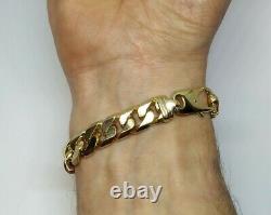 Heavy 9ct Gold Curb Bracelet Well Hallmarked and tested, 2oz 62g MASSIVE Cleaned