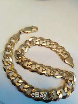Heavy 9ct Gold Curb Chain Bracelet