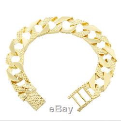 Heavy 9ct Gold Large Textured Curb Bracelet 50.3G 9 RRP £2020 C158