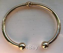 Heavy 9ct Gold Solid Torque Bangle Bracelet 24g grams With Spring Hinge