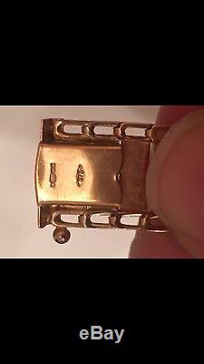 Heavy 9ct Three Colour Gold Tricolour Gold Bracelet