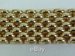 Heavy 9ct Yellow Gold Gate/watch Bracelet Link Style Bracelet 7.25 Inches