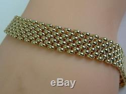 Heavy 9ct Yellow Gold Gate/watch Bracelet Link Style Bracelet 7.25 Inches