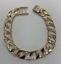 Heavy 9ct Yellow Gold Old School Mens Curb/Chaps Bracelet. Brand New