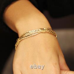 Heavy 9ct Yellow Gold Twisted Bracelet 18.68gr