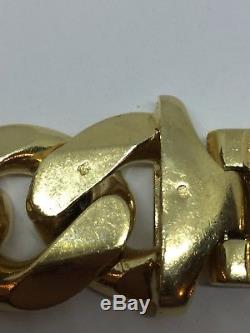 Heavy 9ct gold curb Bracelet 9 1/2 Inch 190g