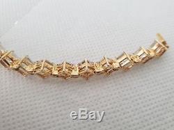 Heavy 9ct solid Gold Tennis Bracelet 20,3g with White Sapphires Not Scrap