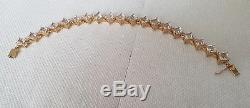 Heavy 9ct solid Gold Tennis Bracelet 20,3g with White Sapphires Not Scrap