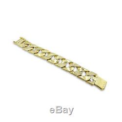 Heavy Curb Mens Bracelet 9ct 7.7Oz 240g 27mm Diamond