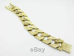 Heavy Curb Mens Bracelet 9ct 7.7Oz 240g 27mm Diamond