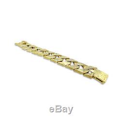 Heavy Curb Mens Bracelet 9ct 7.7Oz 240g 27mm Diamond