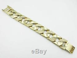 Heavy Curb Mens Bracelet 9ct 7.7Oz 240g 27mm Diamond