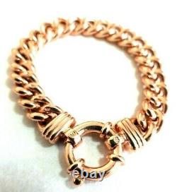 Heavy Genuine 9ct Rose Gold Hollow Kerb Curb Bracelet Free express post in oz