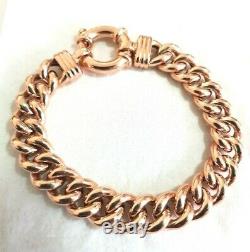 Heavy Genuine 9ct Rose Gold Hollow Kerb Curb Bracelet Free express post in oz