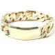 Heavy Gold Identity Bracelet Men's Solid 9ct Yellow Barked Square Link 125g 8.5