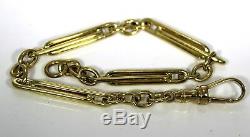 Heavy Paperclip Link Albert Chain Dog Clip 9ct Yellow Gold Bracelet 11.5g