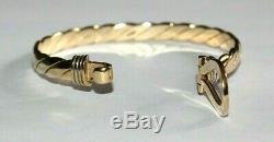 Heavy Solid 9ct Gold Gucci Style Torque Bangle. Loop & Hook Front. 22 Grams