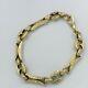 Heavy Solid 9ct Yellow Gold Fancy Link Engraved Albertina Chain Bracelet #497