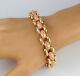 Heavy Vintage Solid 9ct Rose And Yellow Gold Ornate Oval Link Bracelet 36.7g