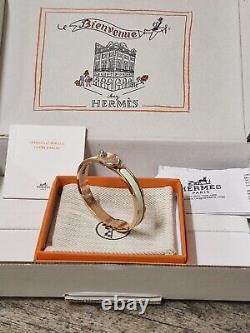Hermès Mini Clic Chaine D'Ancre Bracelet In Poussin Yellow And Rose Gold