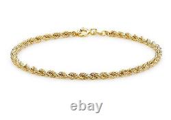 Hollow Rope Bracelet 18cm/7' 9ct Yellow Gold