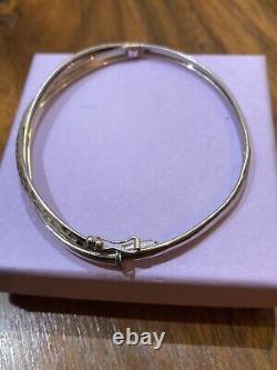 Italian 375 9ct White Gold Hinge Bangle. Not Scrap