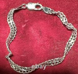 Italian 9ct 375 White Gold 7.5 (19cm) Bracelet 3.26g. Strong Clasp
