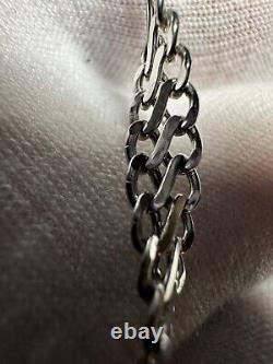 Italian 9ct 375 White Gold 7.5 (19cm) Bracelet 3.26g. Strong Clasp