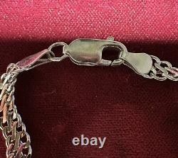 Italian 9ct 375 White Gold 7.5 (19cm) Bracelet 3.26g. Strong Clasp
