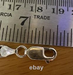 Italian 9ct 375 White Gold 7.5 (19cm) Bracelet 3.26g. Strong Clasp