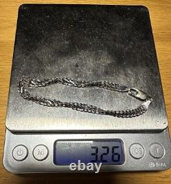 Italian 9ct 375 White Gold 7.5 (19cm) Bracelet 3.26g. Strong Clasp
