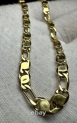 Italian OE 9ct 375 9k Solid Yellow Gold 7 (18cm) Bracelet -Width 4mm 7.08g