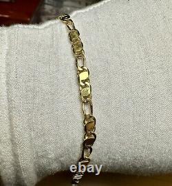 Italian OE 9ct 375 9k Solid Yellow Gold 7 (18cm) Bracelet -Width 4mm 7.08g