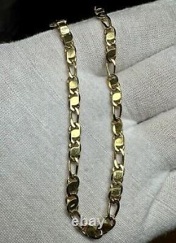 Italian OE 9ct 375 9k Solid Yellow Gold 7 (18cm) Bracelet -Width 4mm 7.08g