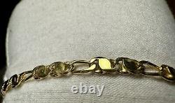 Italian OE 9ct 375 9k Solid Yellow Gold 7 (18cm) Bracelet -Width 4mm 7.08g