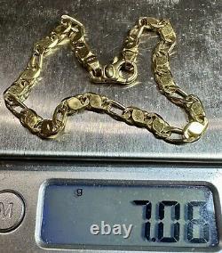 Italian OE 9ct 375 9k Solid Yellow Gold 7 (18cm) Bracelet -Width 4mm 7.08g