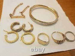 Joblot 9ct Gold 25.8g & Palladium Ring 2.1g Some Good & Some Scrap