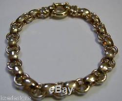 Kaedesigns Genuine New 9ct Yellow Gold Solid Square Oval Belcher Bracelet
