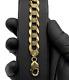 Large 9ct Yellow Gold On Silver Solid Curb Chain Bracelet 9 Inch 12.5mm